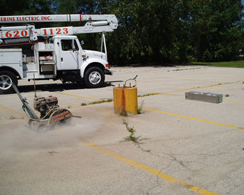 New underground circuitry for existing parking lot lighting
