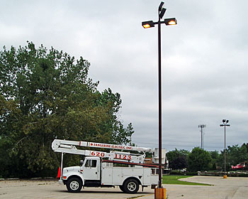 New underground circuitry for existing parking lot lighting