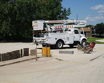 New underground circuitry for existing parking lot lighting