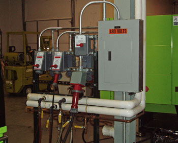 480 volt panels and circuitry for 30 amp - 200 amp pin and sleeve installation